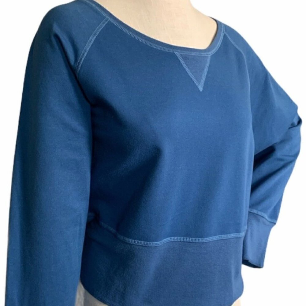 Soft Surroundings Relaxed Long Sleeve Top Soft Cropped Lightweight XL Blue 57Q - Picture 3 of 6